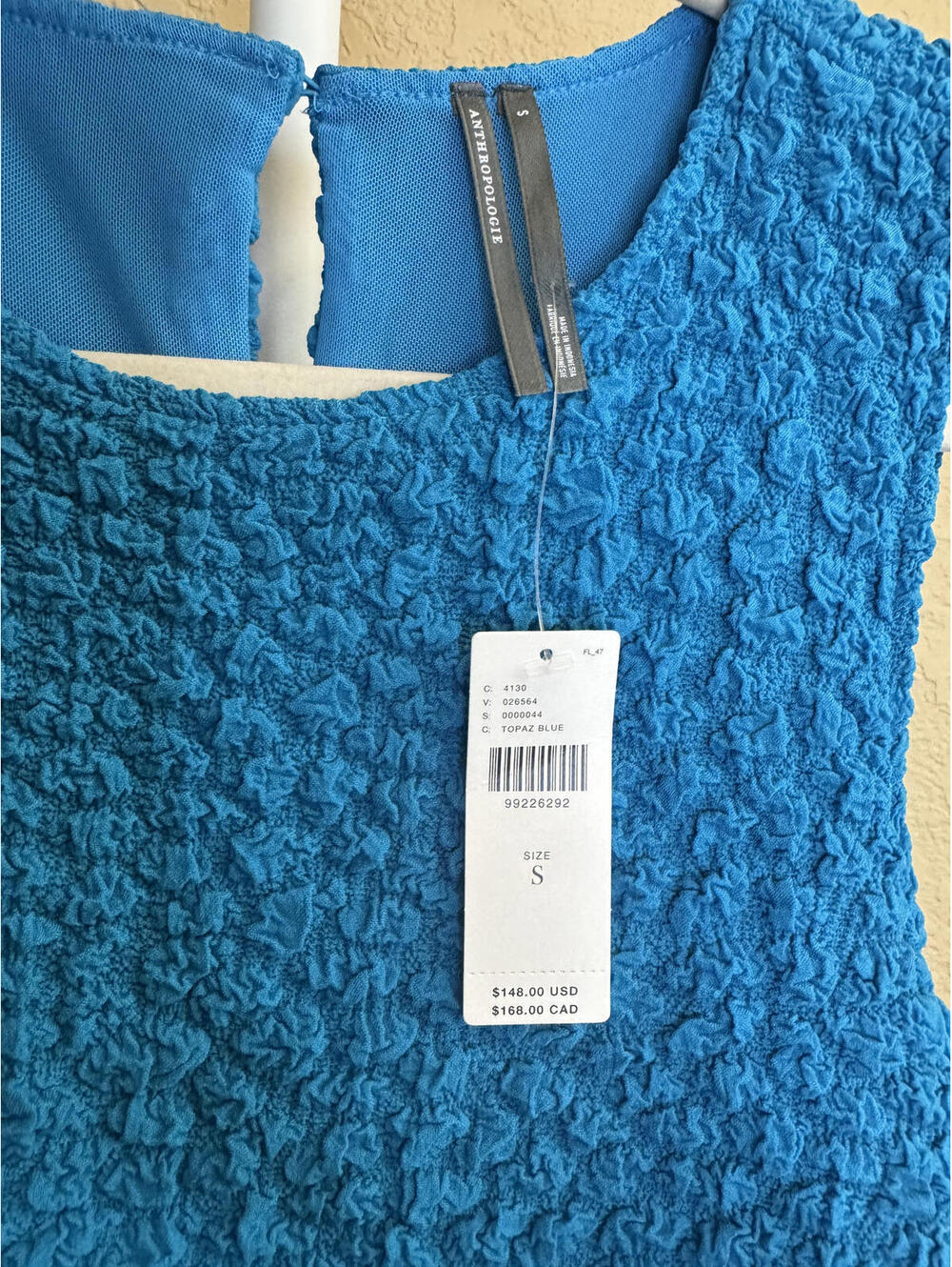 Anthropologie- Small Topaz Blue Dress - Picture 5 of 6